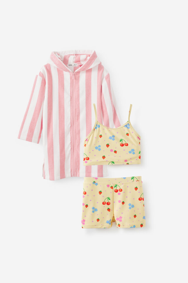 Girls Tahlie Tankini Set & Zip Thru Hooded Towel Set, 